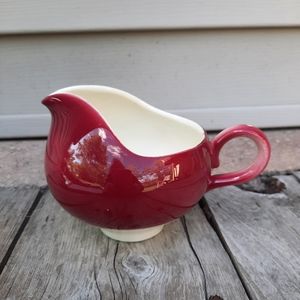 Vtg Homer Laughlin China Creamer Lady Stratford burgandy/cream